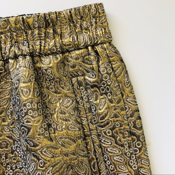 Loft metallic gold jacquard mini skirt Sz xxs - Picture 2 of 7